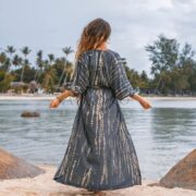 Reina Hand-Dyed Rayon Kimono Duster – Boho Maxi Cardigan | ZinniaPearl - Image 3