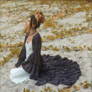 Bali Boho Raw Cotton Kimono Duster – Ruffled Festival Cardigan | ZinniaPearl - Image 4