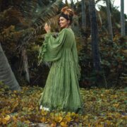 Kara Tie-Dye Boho Maxi Duster Kimono – Ruffled Festival Beach Cover-Up | ZinniaPearl - Image 2