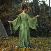 Kara Tie-Dye Boho Maxi Duster Kimono – Ruffled Festival Beach Cover-Up | ZinniaPearl - Image 3