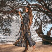 Grace Handcrafted Tie-Dye Kaftan – Plus Size Boho Rayon Dress | ZinniaPearl - Image 2