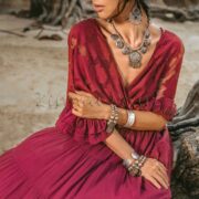 Lunette Lace-Trimmed Cotton Maxi Dress – Handmade Smocked Waist Boho Gown | ZinniaPearl - Image 6