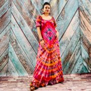 Celeste Hand-Dyed Cotton Maxi Dress – Boho Festival Off-Shoulder Tie-Dye | ZinniaPearl