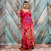 Celeste Hand-Dyed Cotton Maxi Dress – Boho Festival Off-Shoulder Tie-Dye | ZinniaPearl - Image 6