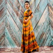 Celeste Hand-Dyed Cotton Maxi Dress – Boho Festival Off-Shoulder Tie-Dye | ZinniaPearl - Image 2