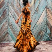 Celeste Hand-Dyed Cotton Maxi Dress – Boho Festival Off-Shoulder Tie-Dye | ZinniaPearl - Image 7
