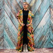 Kayla Hand Tie-Dye Cotton Maxi Hoodie Duster – Festival Beach Kimono | ZinniaPearl