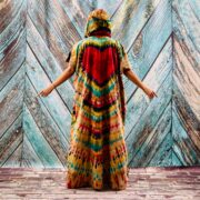 Kayla Hand Tie-Dye Cotton Maxi Hoodie Duster – Festival Beach Kimono | ZinniaPearl - Image 3