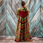 Kayla Hand Tie-Dye Cotton Maxi Hoodie Duster – Festival Beach Kimono | ZinniaPearl - Image 5