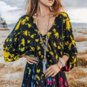 Handcrafted Tie-Dye Rayon Kaftan – Boho Chic Plus Size Maxi Dress | Grace - Image 4