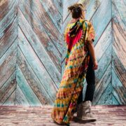 Kayla Hand Tie-Dye Cotton Maxi Hoodie Duster – Festival Beach Kimono | ZinniaPearl - Image 3