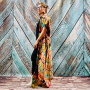 Kayla Hand Tie-Dye Cotton Maxi Hoodie Duster – Festival Beach Kimono | ZinniaPearl - Image 7