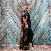 Kayla Hand Tie-Dye Cotton Maxi Hoodie Duster – Festival Beach Kimono | ZinniaPearl - Image 2