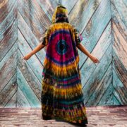Kayla Hand Tie-Dye Cotton Maxi Hoodie Duster – Festival Beach Kimono | ZinniaPearl - Image 4