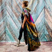 Kayla Hand Tie-Dye Cotton Maxi Hoodie Duster – Festival Beach Kimono | ZinniaPearl - Image 8