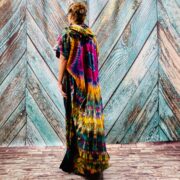 Kayla Hand Tie-Dye Cotton Maxi Hoodie Duster – Festival Beach Kimono | ZinniaPearl - Image 10