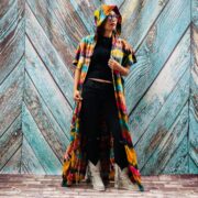 Kayla Hand Tie-Dye Cotton Maxi Hoodie Duster – Festival Beach Kimono | ZinniaPearl - Image 4