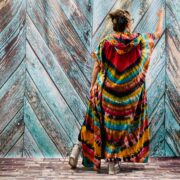 Kayla Hand Tie-Dye Cotton Maxi Hoodie Duster – Festival Beach Kimono | ZinniaPearl - Image 5