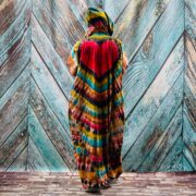 Kayla Hand Tie-Dye Cotton Maxi Hoodie Duster – Festival Beach Kimono | ZinniaPearl - Image 6