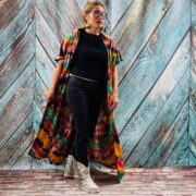 Kayla Hand Tie-Dye Cotton Maxi Hoodie Duster – Festival Beach Kimono | ZinniaPearl - Image 9
