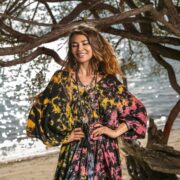 Grace Handcrafted Tie-Dye Kaftan – Plus Size Boho Rayon Dress | ZinniaPearl - Image 3