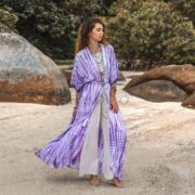 Reina Hand-Dyed Rayon Kimono Duster – Boho Maxi Cardigan | ZinniaPearl