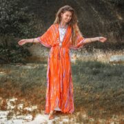 Reina Hand-Dyed Rayon Kimono Duster – Boho Maxi Cardigan | ZinniaPearl