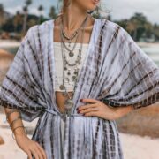 Reina Hand-Dyed Rayon Kimono Duster – Boho Maxi Cardigan | ZinniaPearl - Image 4