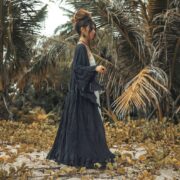 Kara Tie-Dye Boho Maxi Duster Kimono – Ruffled Festival Beach Cover-Up | ZinniaPearl - Image 2