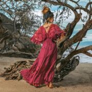 Lunette Lace-Trimmed Cotton Maxi Dress – Handmade Smocked Waist Boho Gown | ZinniaPearl - Image 3