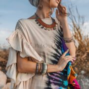 Handmade Tie Dye Maxi Kaftan Dress: Boho Cotton Beach Cover-Up - Emma - Image 4