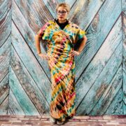Kayla Hand Tie-Dye Cotton Maxi Hoodie Duster – Festival Beach Kimono | ZinniaPearl