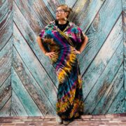Kayla Hand Tie-Dye Cotton Maxi Hoodie Duster – Festival Beach Kimono | ZinniaPearl
