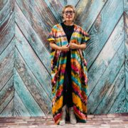 Kayla Hand Tie-Dye Cotton Maxi Hoodie Duster – Festival Beach Kimono | ZinniaPearl