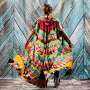 Kayla Hand Tie-Dye Cotton Maxi Hoodie Duster – Festival Beach Kimono | ZinniaPearl - Image 7
