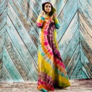 Handmade Tie-Dye Long Hoodie Duster – Flowing Boho Festival Kimono Dress | Dream - Image 5