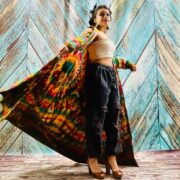 Hand Tie Dye Long Hoodie Duster: Boho Festival Jersey Cardigan - Image 6