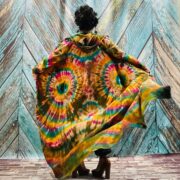 Hand Tie Dye Long Hoodie Duster: Boho Festival Jersey Cardigan - Image 9