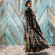 Kayla Hand Tie-Dye Jersey Cotton Maxi Hoodie Duster – Beach Kimono Cover-Up - Image 8