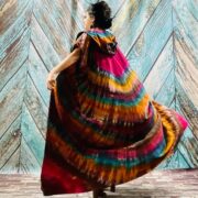Kayla Hand Tie-Dye Cotton Maxi Hoodie Duster – Festival Beach Kimono - Image 8
