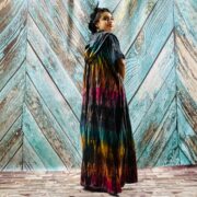 Kayla Hand Tie-Dye Cotton Maxi Hoodie Duster – Festival Beach Kimono - Image 9