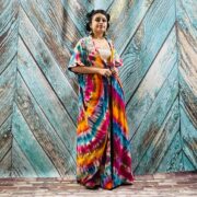 Kayla Hand Tie-Dye Cotton Maxi Hoodie Duster – Festival Beach Kimono | ZinniaPearl