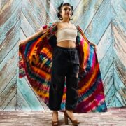 Kayla Hand Tie-Dye Cotton Maxi Hoodie Duster – Festival Beach Kimono | ZinniaPearl - Image 7