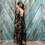 Kayla Hand Tie-Dye Cotton Maxi Hoodie Duster – Festival Beach Kimono - Image 5