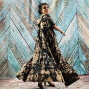 Kayla Hand Tie-Dye Cotton Maxi Hoodie Duster – Festival Beach Kimono - Image 10
