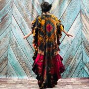 Ema Bohemian Tie-Dye Maxi Dress – Handmade Jersey Cotton Plus Size Kaftan - Image 4