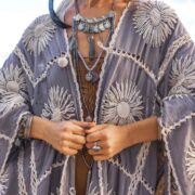 Flora Crochet Embroidered Kimono – Handmade Cotton Maxi Duster | ZinniaPearl - Image 5