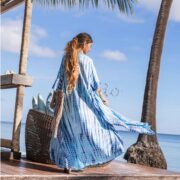 Hand-Dyed Rayon Kimono Duster – Boho Festival Maxi Cardigan | Reina - Image 2