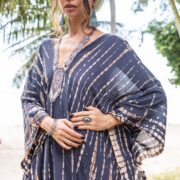 Grace Handcrafted Tie-Dye Rayon Kaftan – Boho Chic Plus Size Dress - Image 4