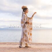 Handmade Crochet Embroidered Cotton Maxi Kimono Duster: Festival Beach Cover-Up | Flora by ZinniaPearl - Image 2